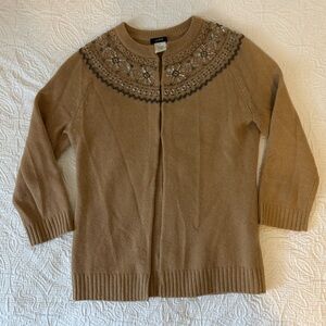 J. Crew - embellished collar wool cardigan - size s small